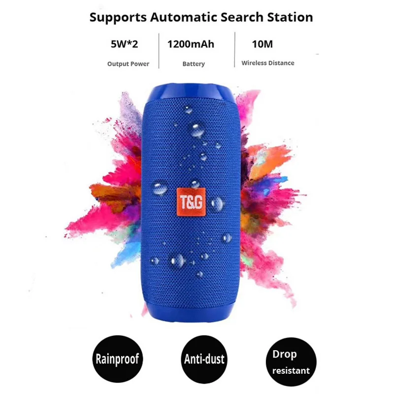 Портативная Bluetooth Колонка TG117 динамик с FM радио Aux TF сабвуфером|Портативные