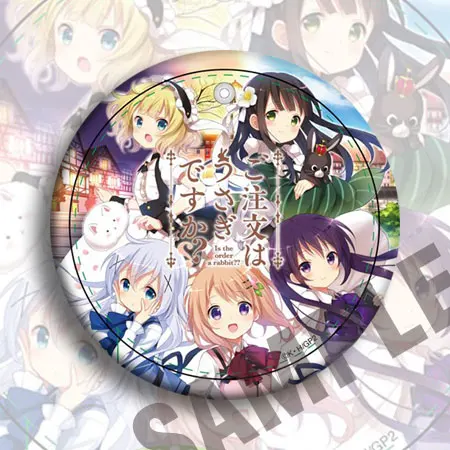 

11pcs/1lot Anime Is The Order A Rabbit Chino Rize Chiya Syaro Figure 4988 Badges Round Brooch Pin Gifts Kids Toy