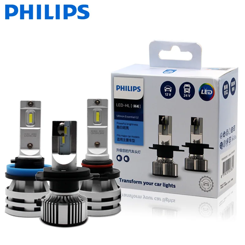 

NEW Philips Ultinon Essential G2 LED H1 H4 H7 H8 H11 H16 HB3 HB4 H1R2 9003 9005 9006 9012 6500K Car Fog Lamp (2 Pack)