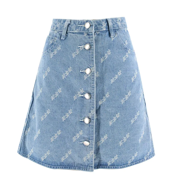 

Ladies printed bag hip skirt A sub denim