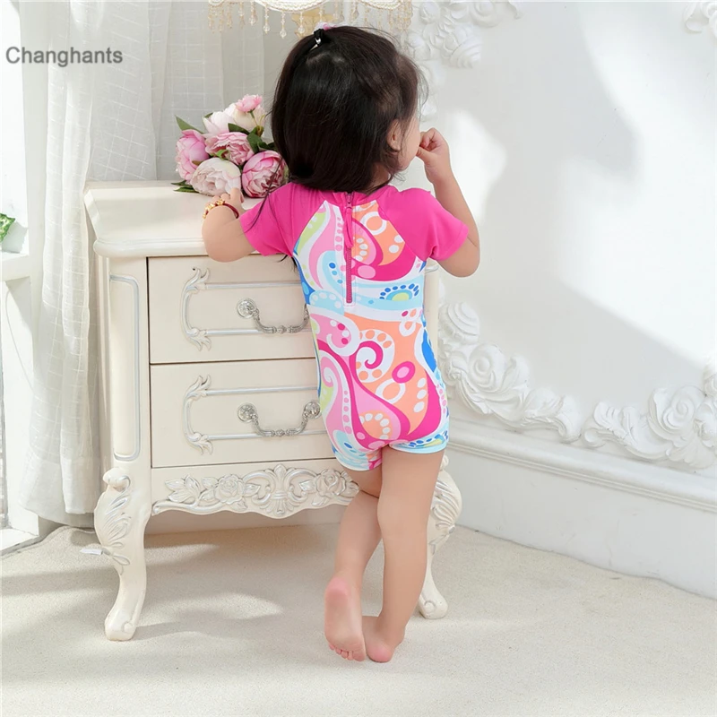 Детский цельный купальный костюм для девочек 1 8 лет одежда серфинга пляжная