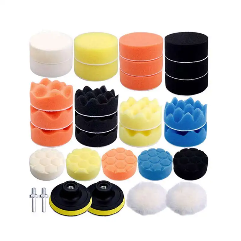 

Polishing Pads Sponge,3 Inch Woolen Waxing Buffing Kits Compound Auto Car Polisher M10 Drill Adapter (31 Pcs)