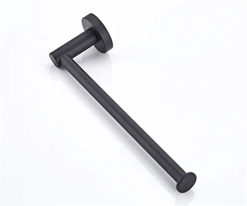 Tuqiu 25cm Towel Bar Wall Mounted Towel Rack Bathroom Brass and Stainless Steel Towel Hanger Rail Matte Black Towel Holder