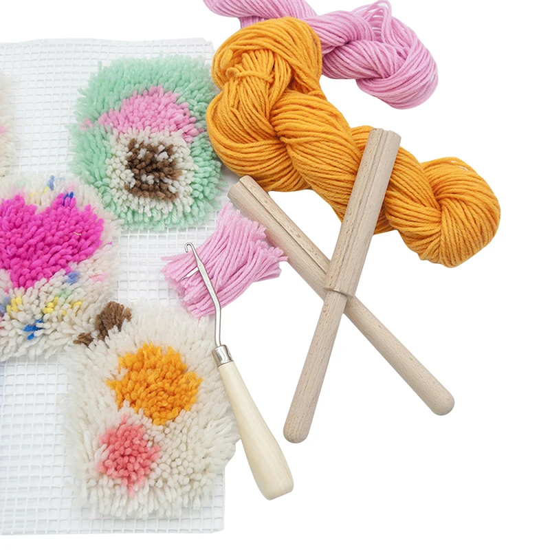 

2pcs/set Wooden Latch Hook Yarn Cutter Tool For Tapestry Carpet Rug Making DIY Embroidery Crafts Decor