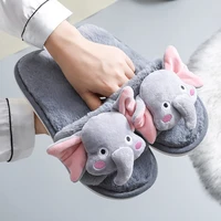 women slippers winter home slippers cartoon shoes soft winter warm house slippers indoor bedroom lovers couples furry slides