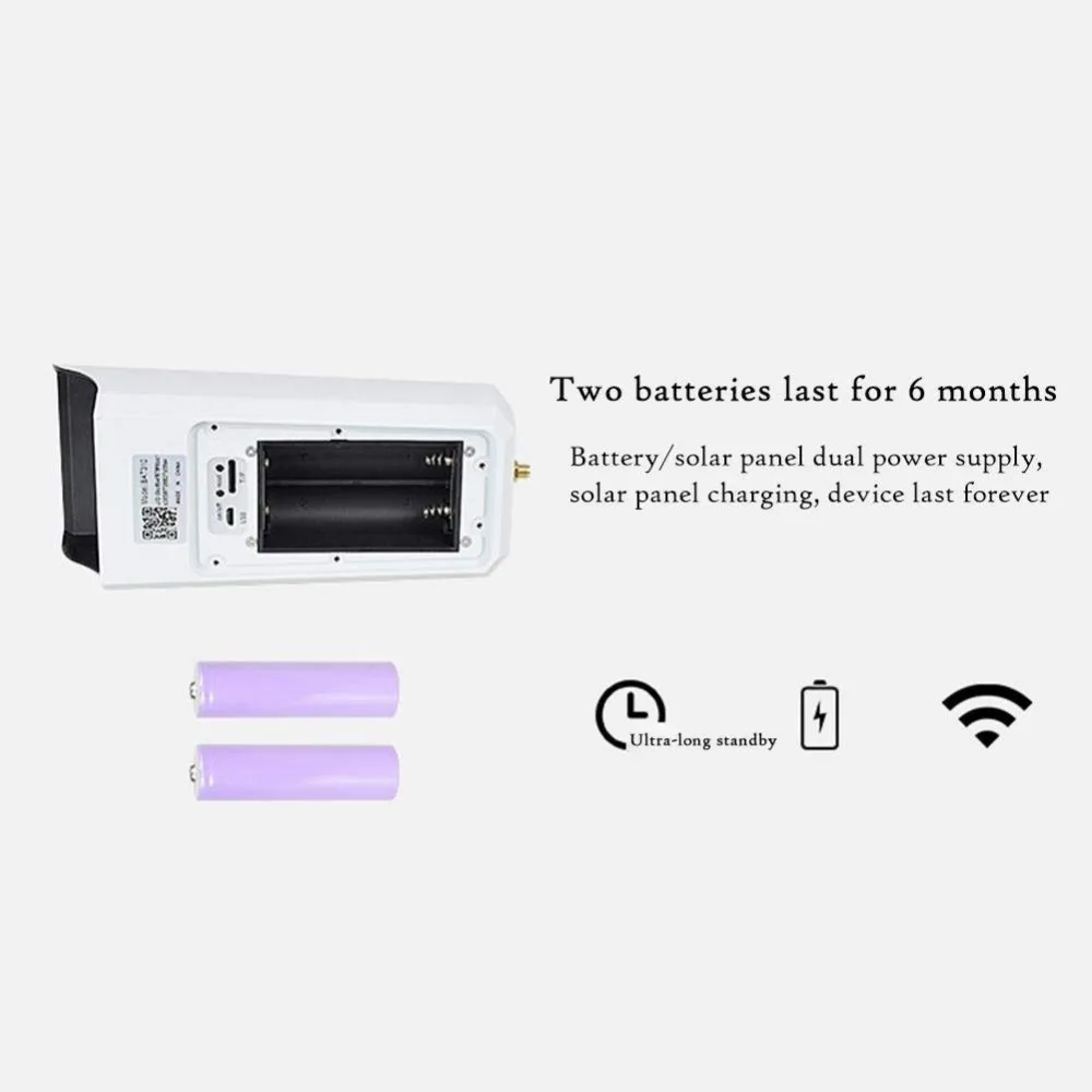 1080P Беспроводная ip-камера на солнечной энергии, WiFi Водонепроницаемая камера безопасности, ИК камера ночного видения, камера видеонаблюдения, CCTV