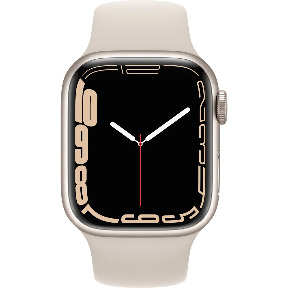 Смарт-часы Apple Watch Series 7 MKMY3RU/A 41мм сияющая звезда / бежевый | Электроника