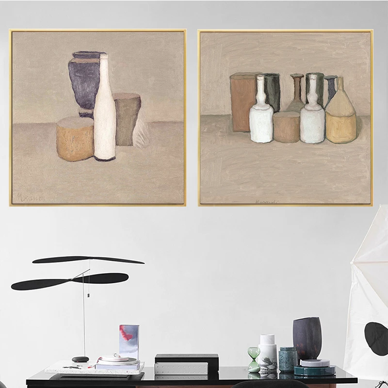 Абстрактная кухонная посуда постеры и принты Morandi Artist Картина на холсте бутылка