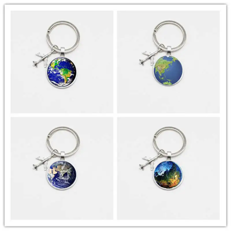 2019 новая карта мира брелок путешествия открытие стекло кулон самолет с