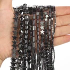 4 стиля бусины из натурального камня звезда Капля воды черные гематитовые бусины Свободные Аксессуары для браслета