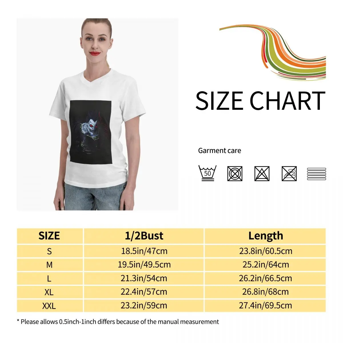 

Anime Fans Yagami Light 4 womans shirts Version to good build V-neck T-shirt with short sleeves