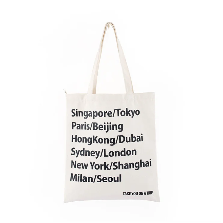 

Unisex Handbags Custom Canvas Tote Bag Print Text Your Design Grocery Daily Use Reusable Cotton Travel Casual Shopping Bag