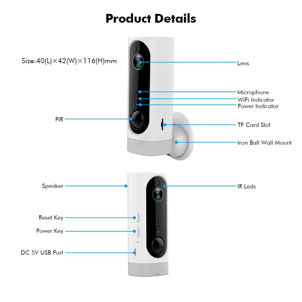 WiFi камера IP беспроводная домашняя Безопасность PIR камера 1080P HD мини ночного видения 3000ма перезаряжаемая батарея без проводов 130 широкий угол