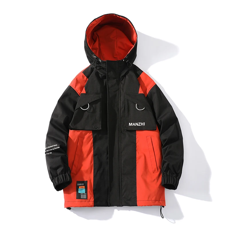 

Модные свободные повседневные мужские куртки размера плюс 7XL, 6XL, 5XL контрастных цветов с капюшоном, одежда 2022, уличные пальто, мужские куртки...