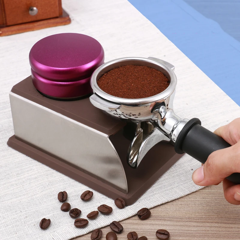 

YRP Espresso Coffee Tamper black 58mm Three Angled Slopes Adjustable Distribution Holder Flatten Prower Hammer For Barista tools