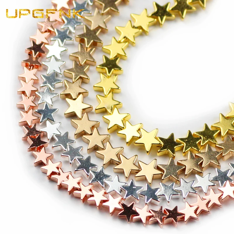 Золотистые бусины UPGFNK в форме черной звезды из гематита и натурального камня