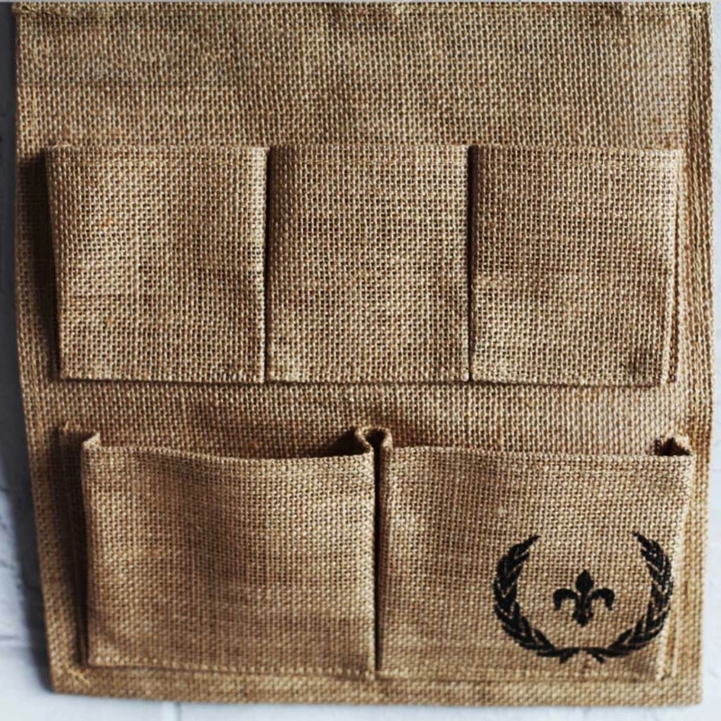 

5 Pockets Cotton Linen Hanging Organizer Home Wall Door Storage Bag Pouch Container Decor