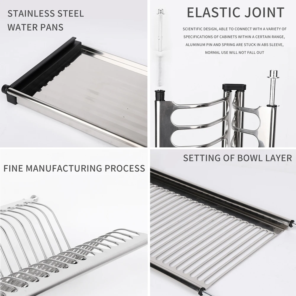 Двухуровневая подставка для посуды из нержавеющей стали Складная Сушилка