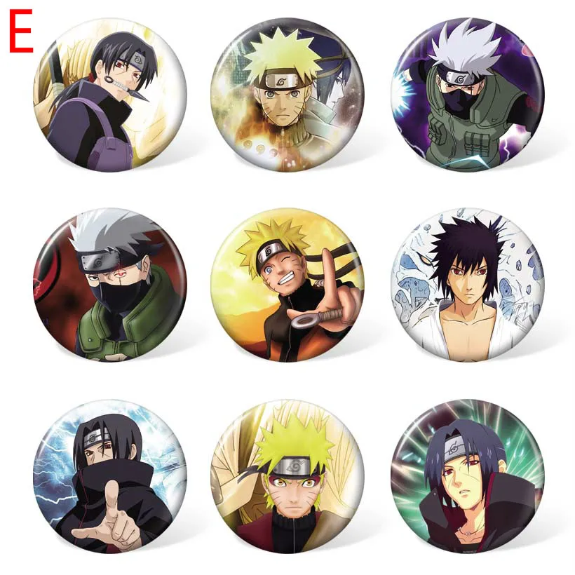 

9pcs 58mm Anime Uzumaki Itachi Cartoon Badge Round Brooch Pin