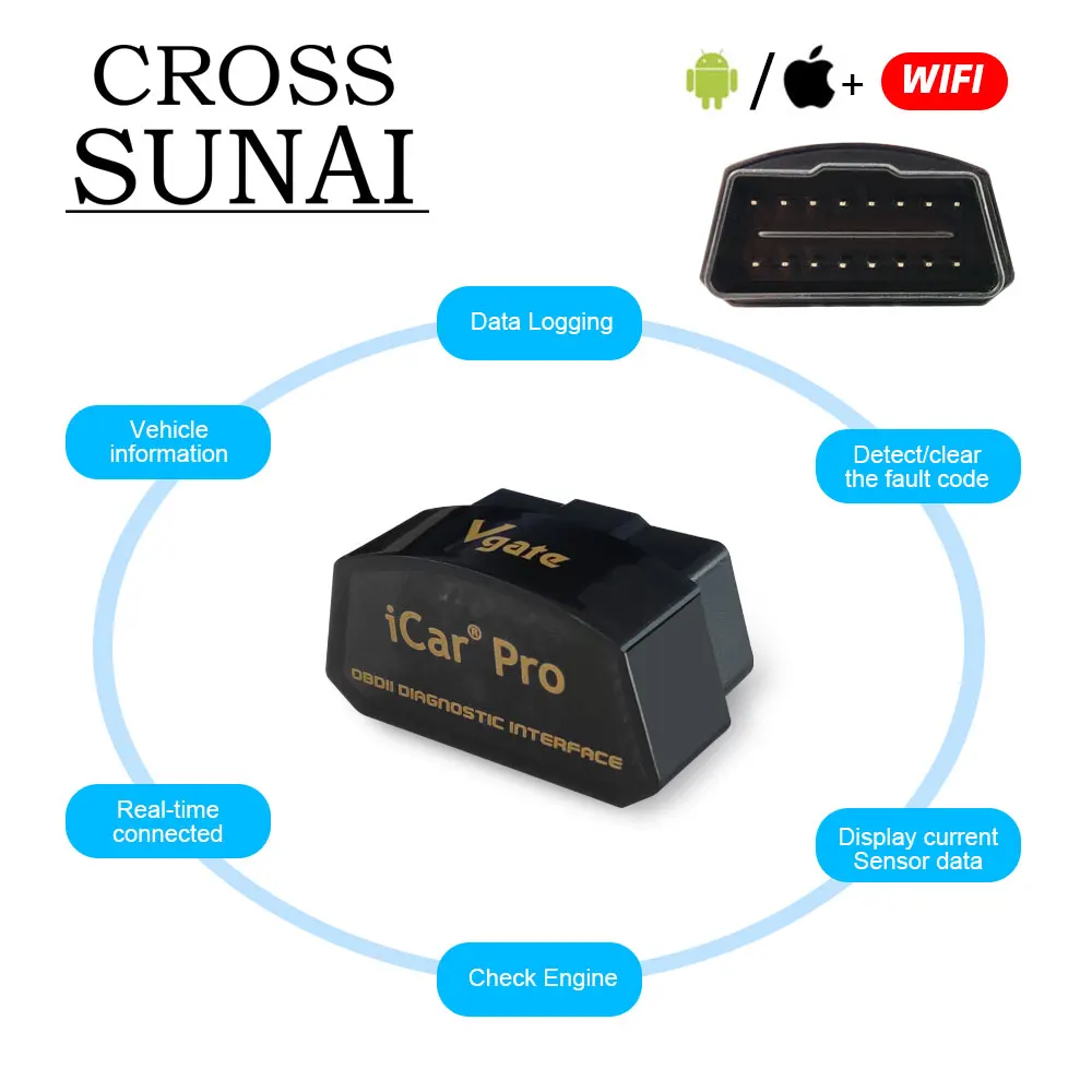 Сканер Vgate icar wifi OBD II elm 327 V2.1 pro obd 2 диагностический инструмент автомобильный