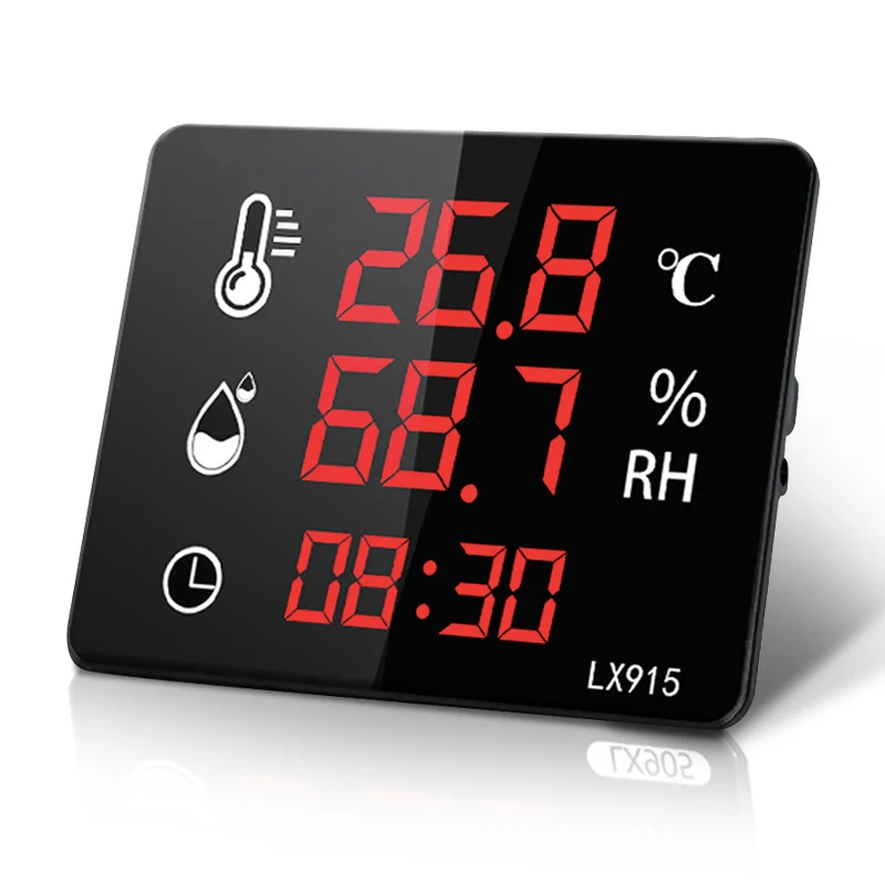 wall clock electronic thermometer outdoor thermometer with time and humidity display temperature sensor lx915 free global shipping