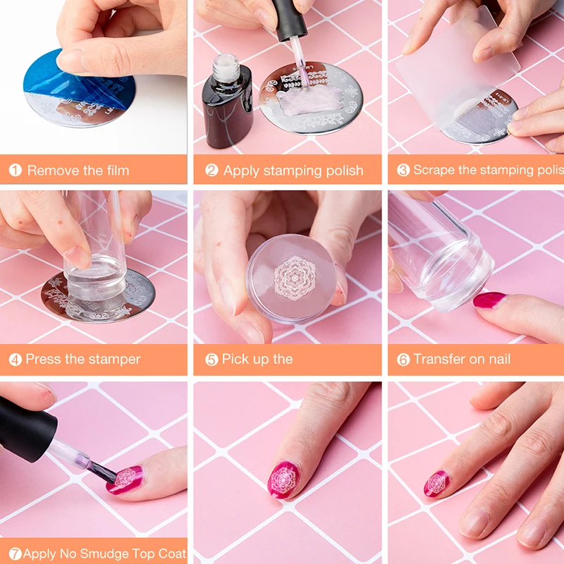 Маникюрный штамп LadyMisty шаблоны для дизайна ногтей силиконовая пластина скребок