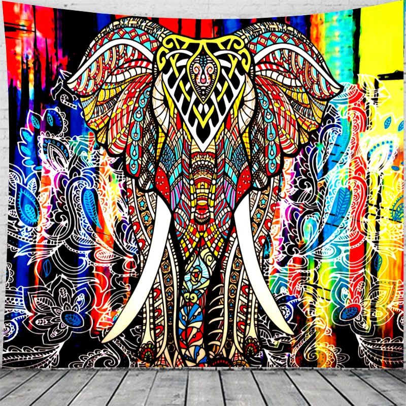 Индийский Слон Гобелен Мандала гобелен богемный гостиная домашний декор