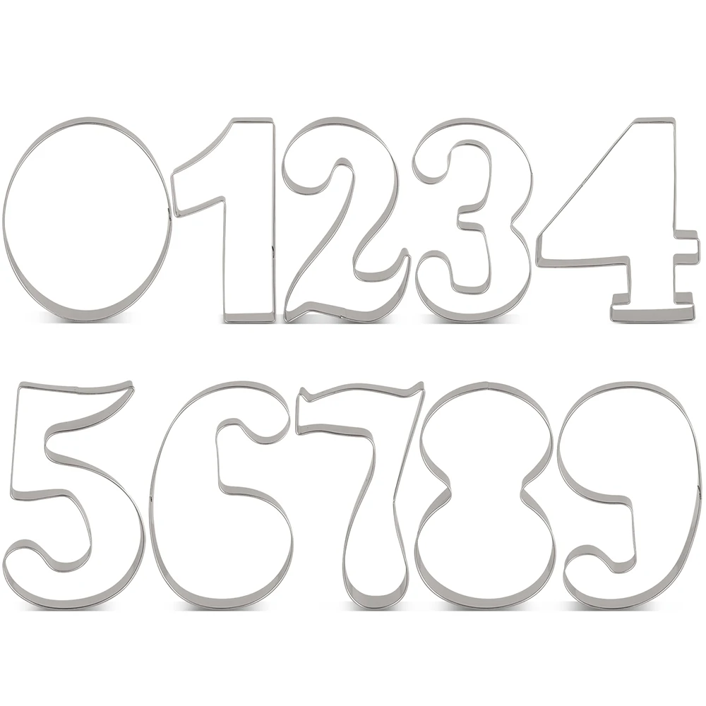 

LILIAO Birthday Number Cookie Cutter - Stainless Steel Biscuit / Sandwich / Bread Mold Baking Tools Kitchen Accessories