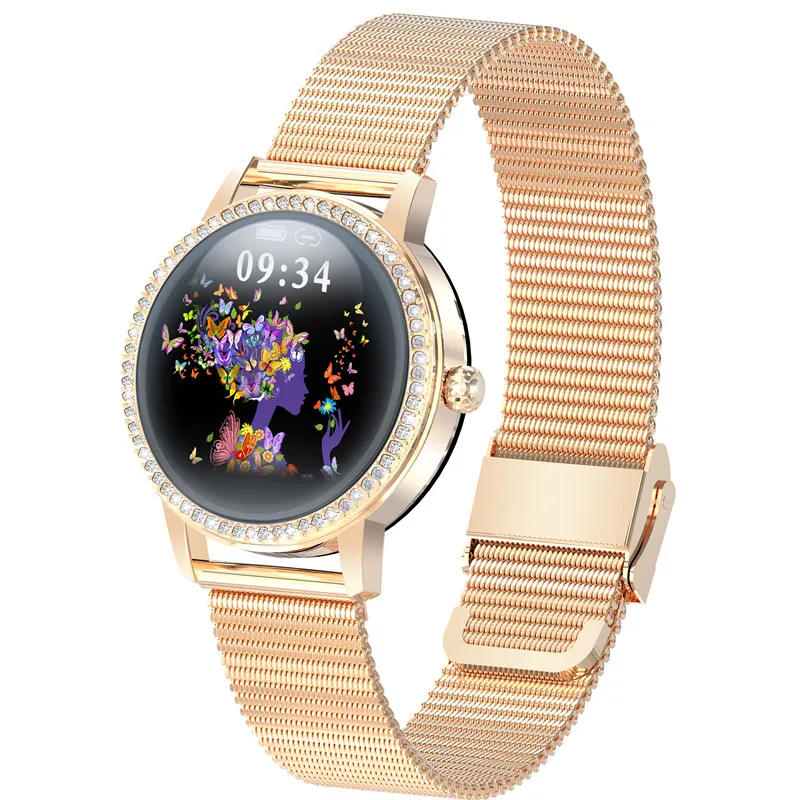 Новинка 2020 женские водонепроницаемые Смарт часы с алмазными шипами браслет