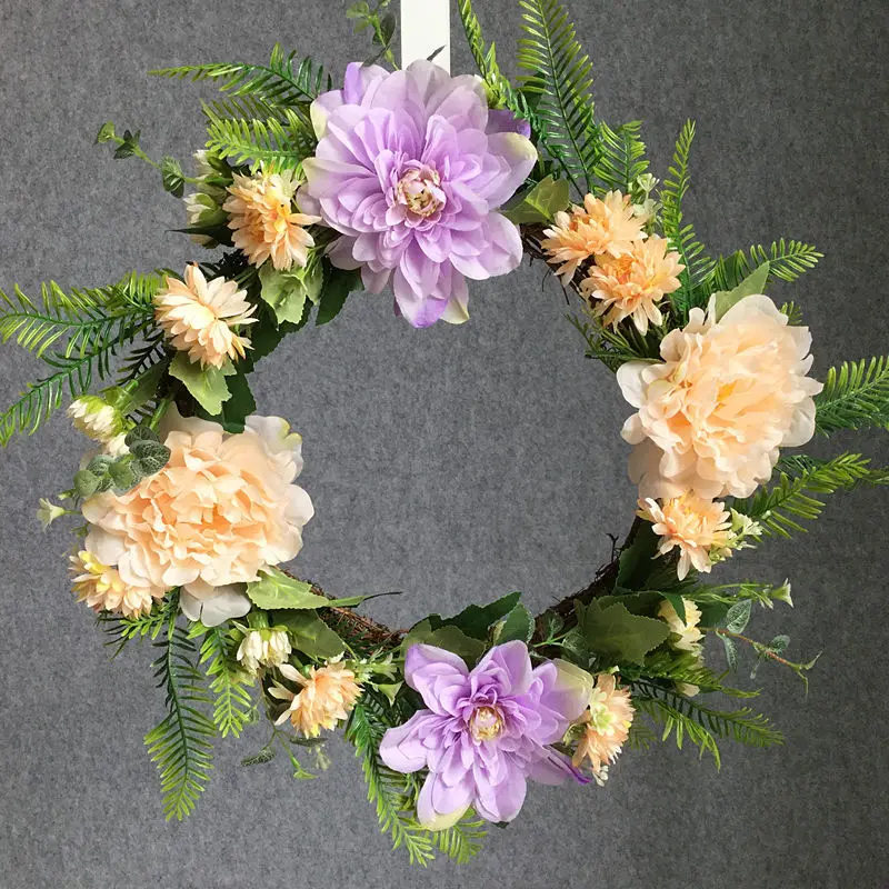 

18 Inch Silk Peony Dahlia Spring Simulation Lintel Photography Wedding Door Decoration