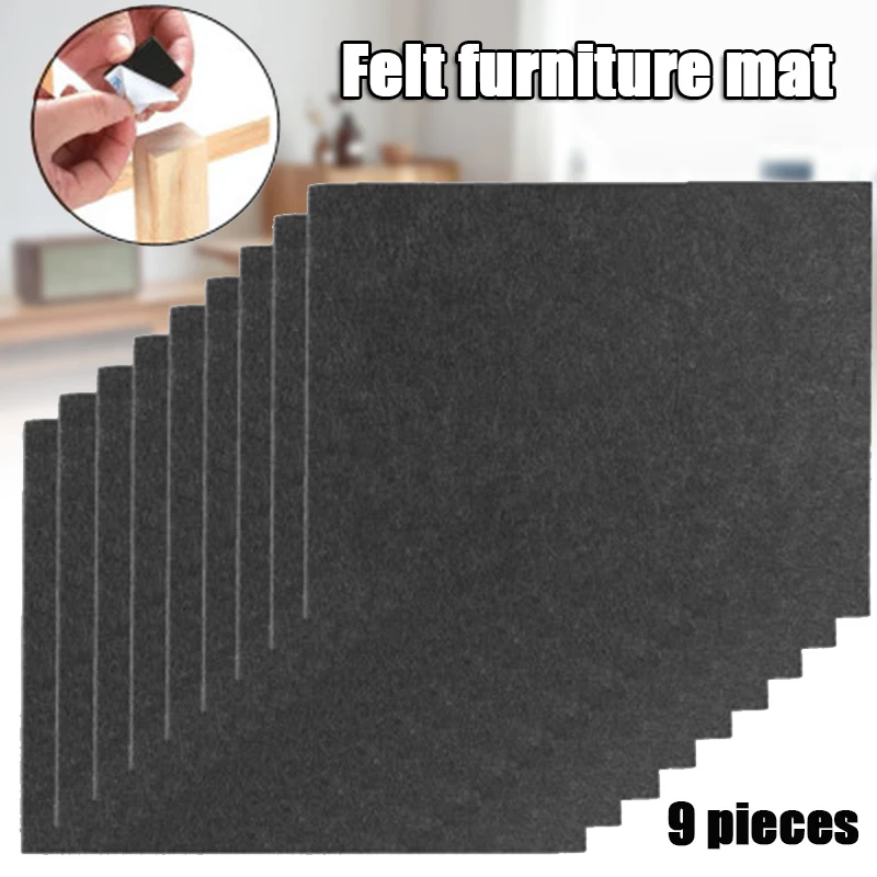 

Hot Furniture Pads 9 Pieces Self Adhesive Felt Pads Cuttable Felt Chair Pads Anti Scratch Floor Protectors for Furniture Leg PLD