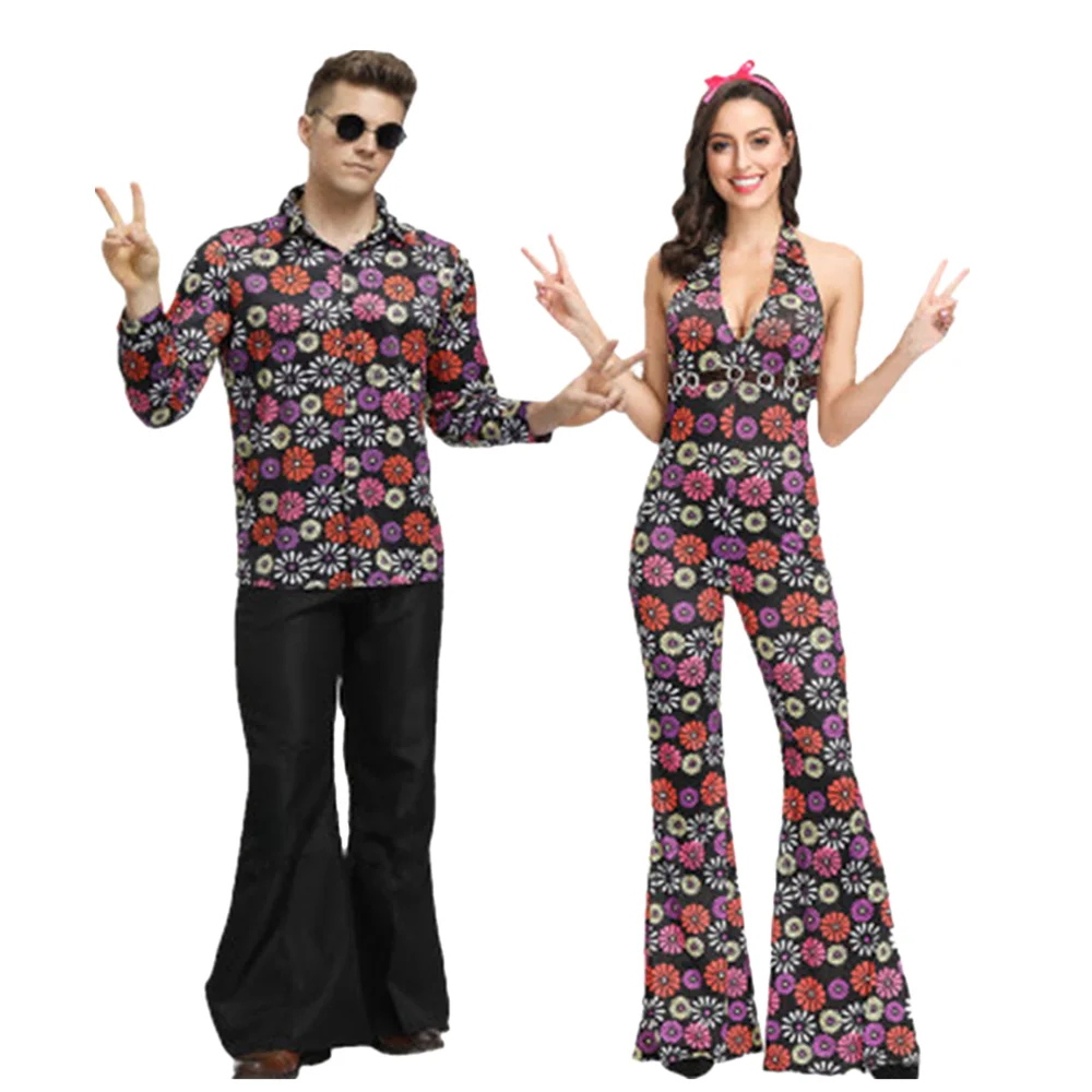 Взрослый Для мужчин женщин Винтаж 70s наряд в стиле диско Ретро Dazzler Дива Платье