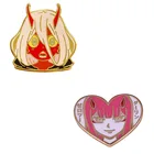 Значок на лацкан, с эмалью, в виде сердца Zero Two Darling In The Franxx, брошь для девочек шт.