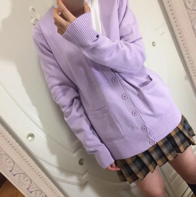 PURPLE Японский JK старшеклассница женский матросский костюм униформа косплей свитер любовь живой свитер химико Тога свитер JKA3 - Цвет: PURPLE