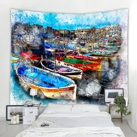 colorful ocean landscape tapestry city starry sky animal tapestry bohemian yoga beach mat hippie witchcraft home wall decoration