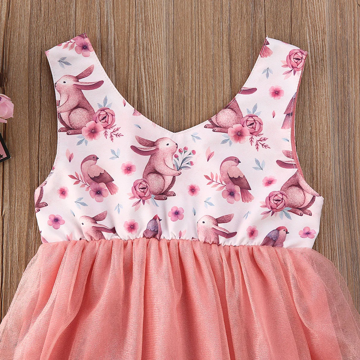 2020 Easter Summer Kids Baby Girl Princess Dress 0-5Y Sleeveless Cute Bunny Rabbit Party Tulle Tutu | Детская одежда и обувь