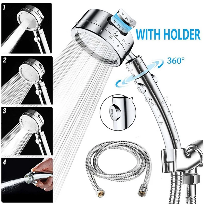 

Shower 3 Spray Types High Pressure Handheld with Handheld Shower Head with ON/OFF Pause Switch and 3 Spray Setting