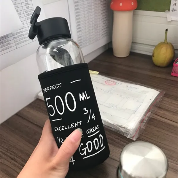Стеклянная бутылка для воды бега Botellas De Plastico Para Jugo Толстая термостойкая