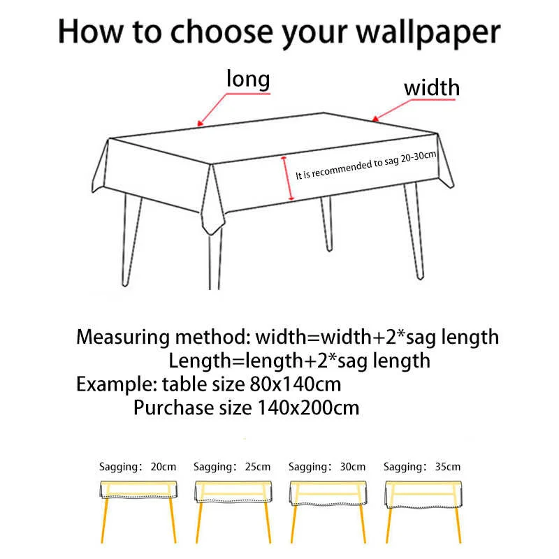 

Waterproof Tablecloth Wedding Birthday Party Tablecloth Rectangular Tablecloth Table Covers Home Dining Tea Table Decoration