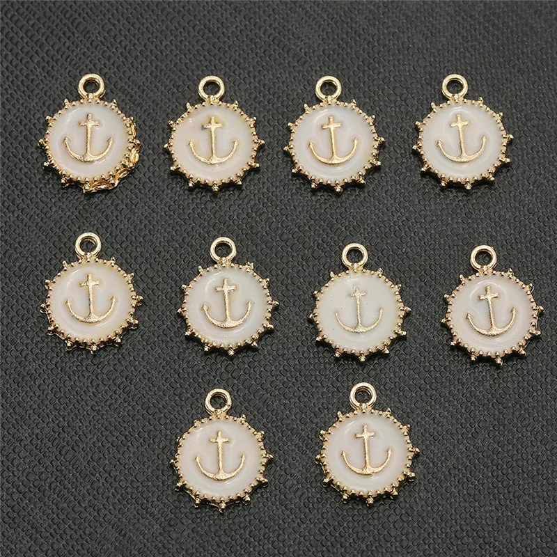 

10pcs/lot White Anchor Enamel Alloy Charms For DIY Necklace Bracelets Accessories DIY Fashion Jewelry
