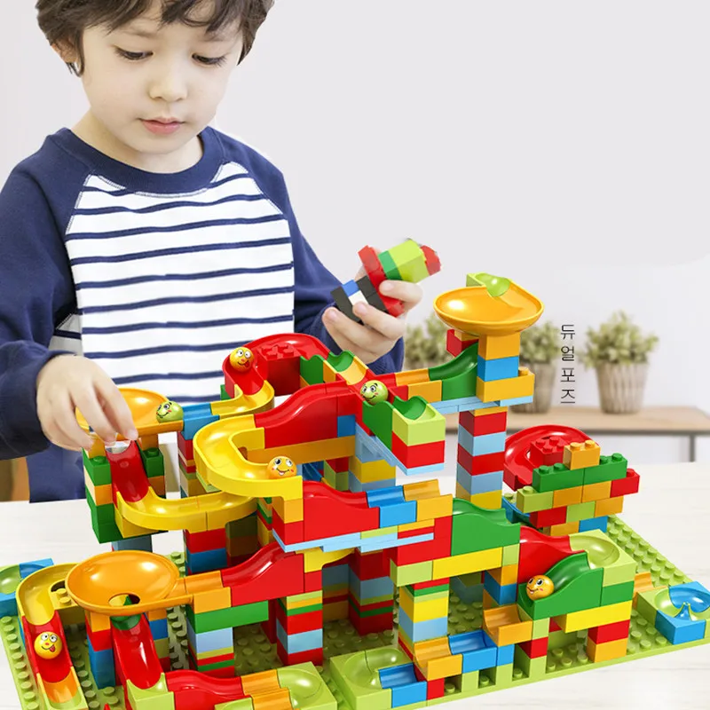 

165/330 шт., Детский конструктор «Marble Race Run»