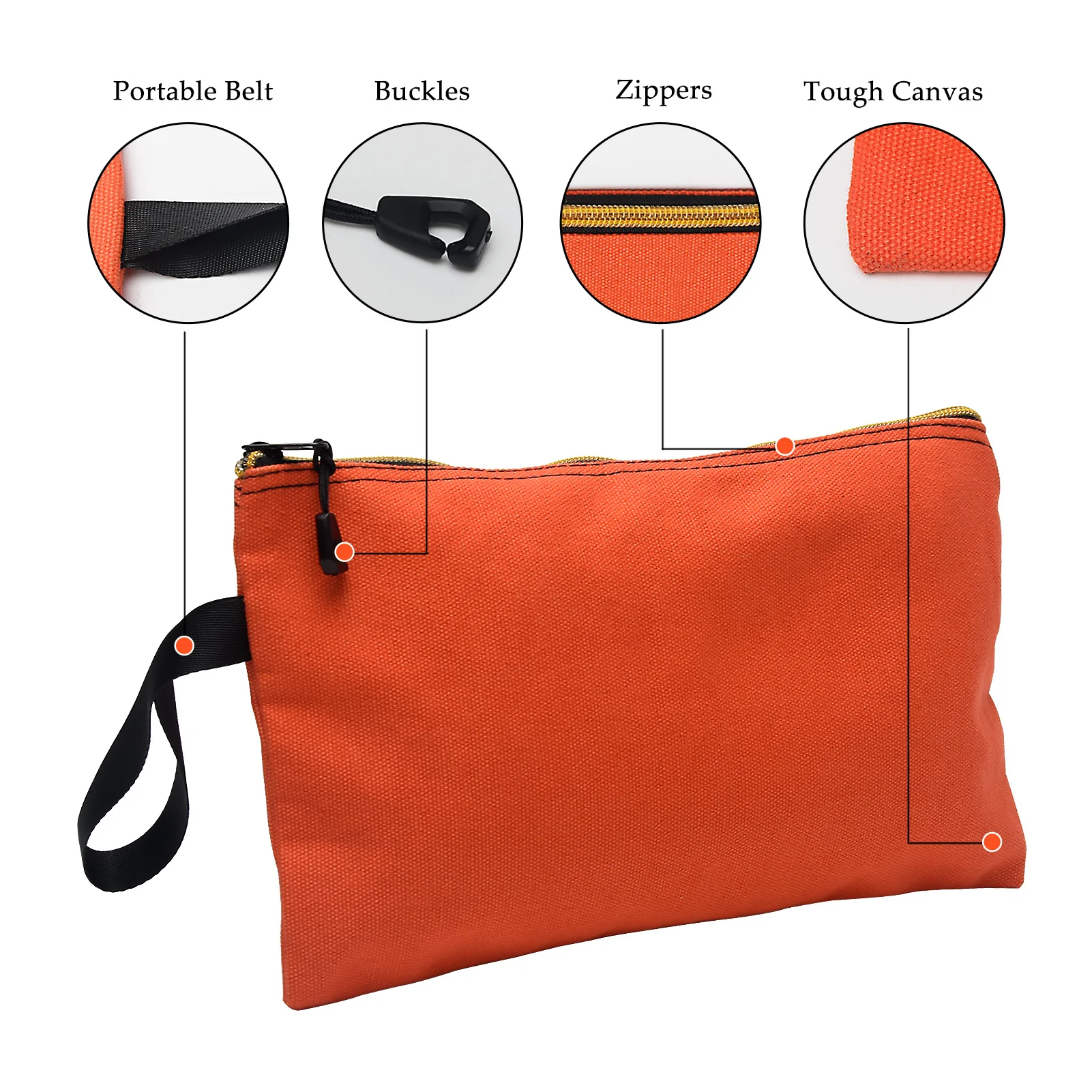 

Zipper Closure Practical Multi-Purpose Storage Pouch Tool Bag Organizer Heavy Duty Large Capacity Canvas Travel Accessories Bag