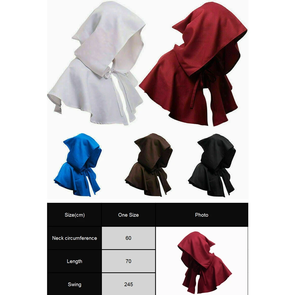 

Unisex Cosplay Death Cape Short Hooded Cloak Wizard Witch Medieval Cape Halloween Hats