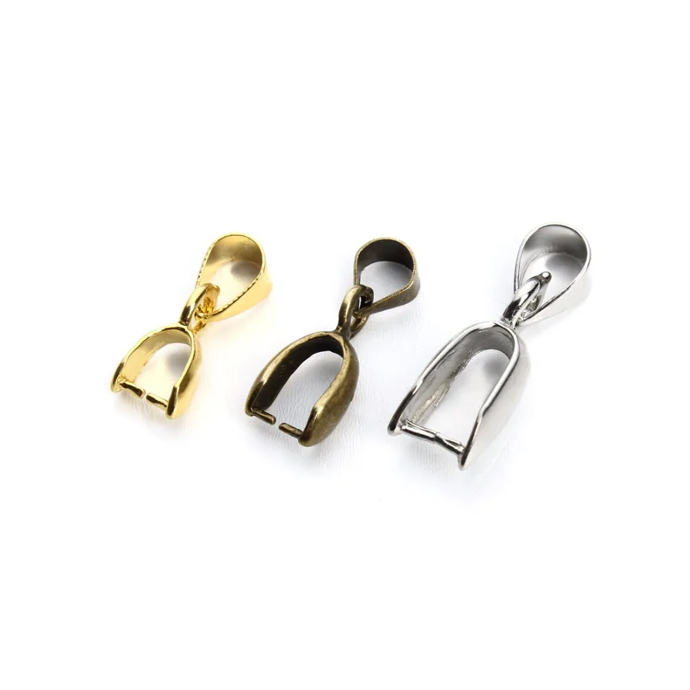 Ciseng 50 шт. медный Золотой родиевый металлический зажим подвеска-Бейл 5x14 6x17 7x20 мм