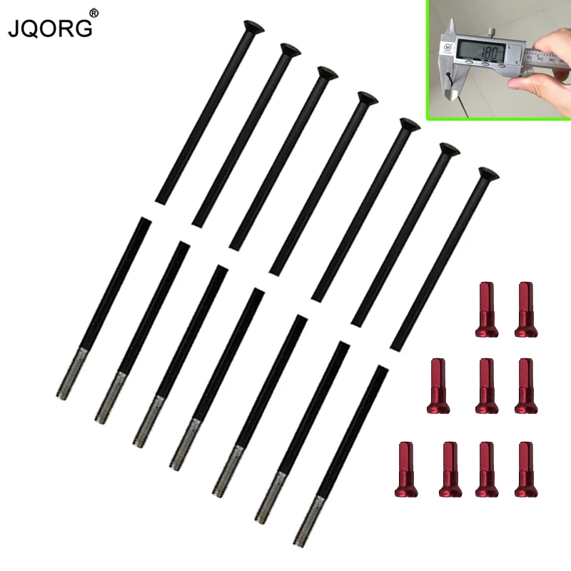 

16 Pieces A Lot Diameter 1.8mm Black Color Round Body Straight Pull Mountain Bike Spokes 304 Stainless Steel Material Bike Pins