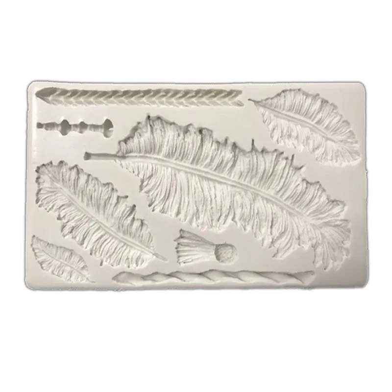

Feather Shape Silicone Mold Fondant Cake Decorating Tools Chocolate Cupcake Baking Gumpaste Mold