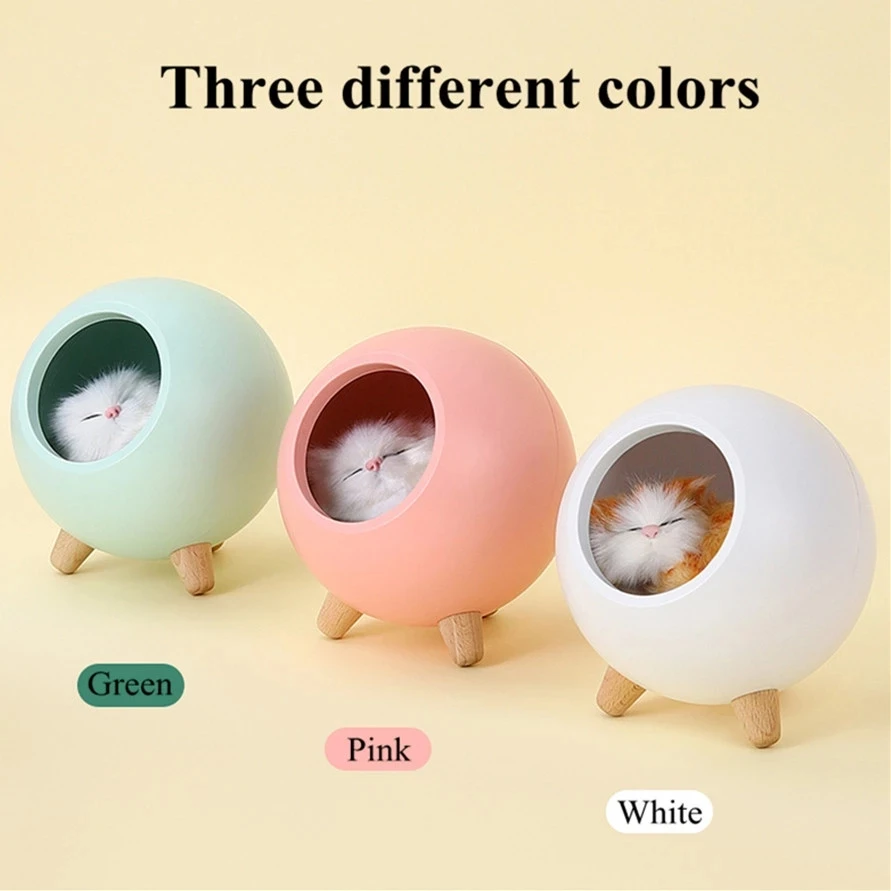 Cute Cat House Bluetooth Speaker Night Light Touch Dimming LED Baby Kids Bedside Sleep Lamps Bedroom Home Decor Holiday Gift | Лампы и