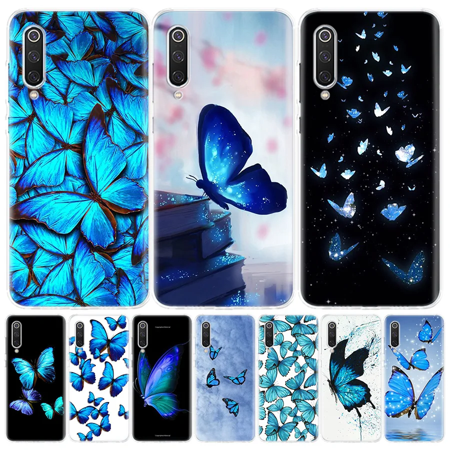 

Blue Butterfly Wing Phone Case for Xiaomi Redmi Note 10 Pro 10S 11 9S 9 8T 8 9A 9C 9T 7 7A 8A 6A 6 5 S2 Luxury Pattern Cover Cas