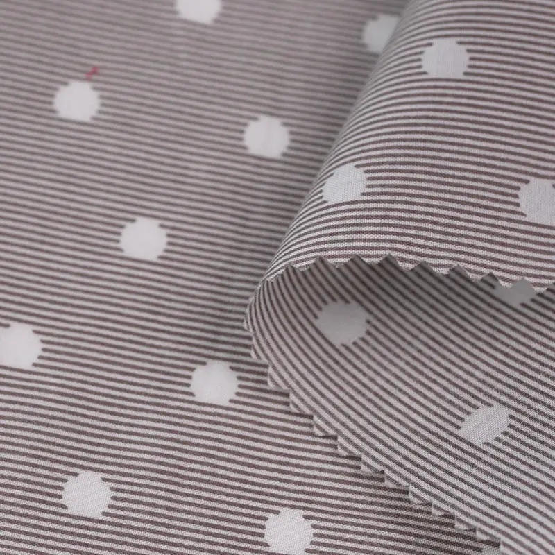 

Cotton 60s 90*88 Yarn Density Digital Printing Stripes Dots Designs 74gsm Weight For Adult's Garment In Current Stock Active Tra