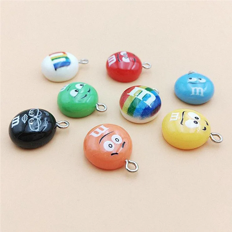 20 шт мультфильм М Бобы моделирование конфеты с крючком смолы кабошон кулон DIY